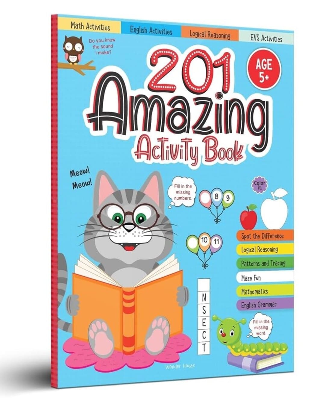 201 Amazing Activity Book : Math Activities, English Activities, Logical Reasoning, EVS Activities by Wonder House Books [Paperback]