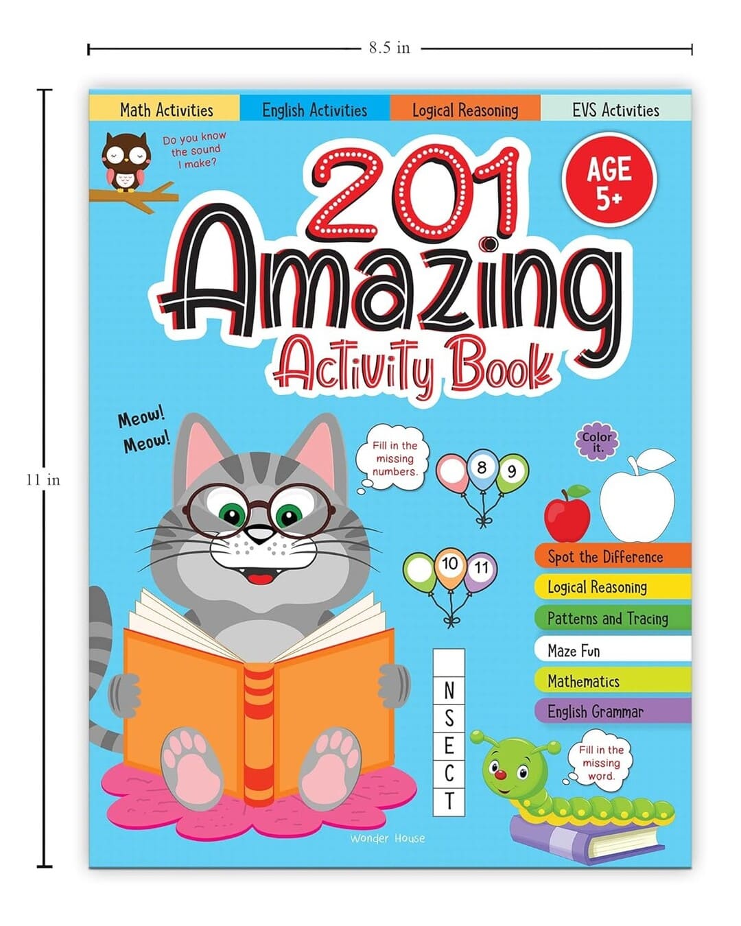 201 Amazing Activity Book : Math Activities, English Activities, Logical Reasoning, EVS Activities by Wonder House Books [Paperback]