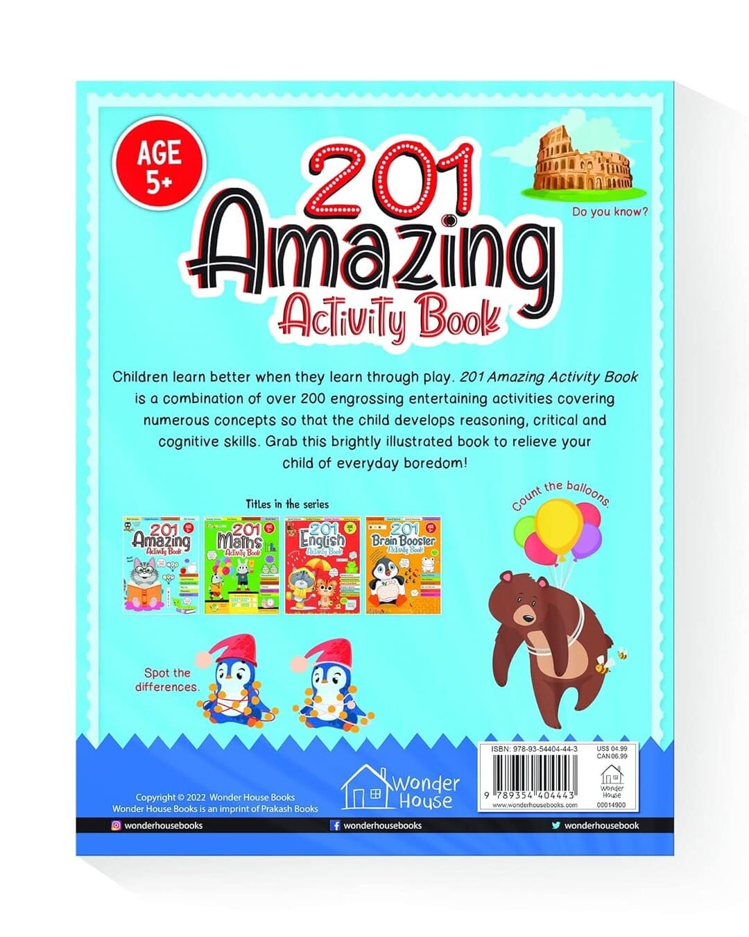 201 Amazing Activity Book : Math Activities, English Activities, Logical Reasoning, EVS Activities by Wonder House Books [Paperback]