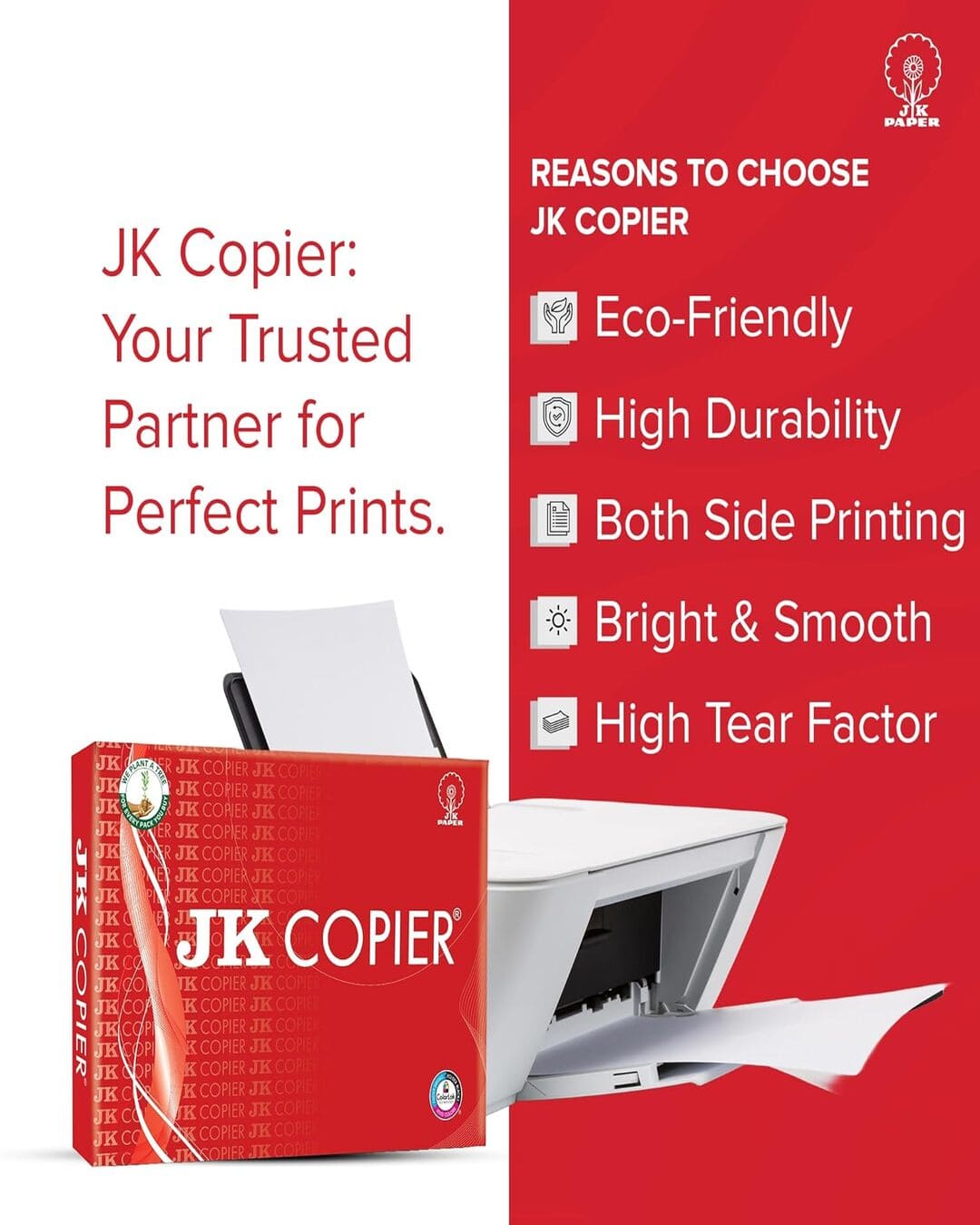 JK Copier | 75 GSM | A4 | 1 Ream (500 Sheets)