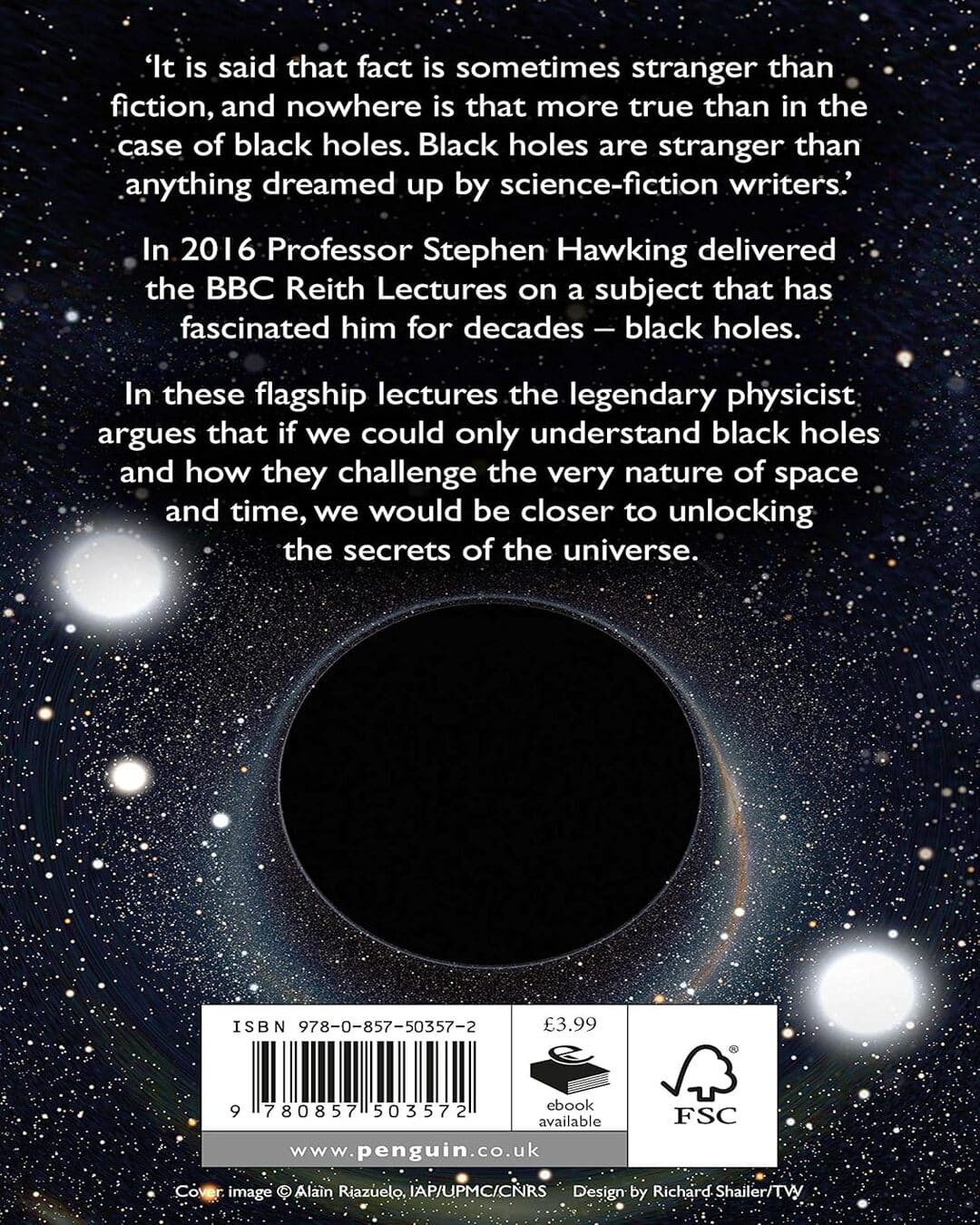 Black Holes: The Reith Lectures by STEPHEN HAWKING [Paperback]