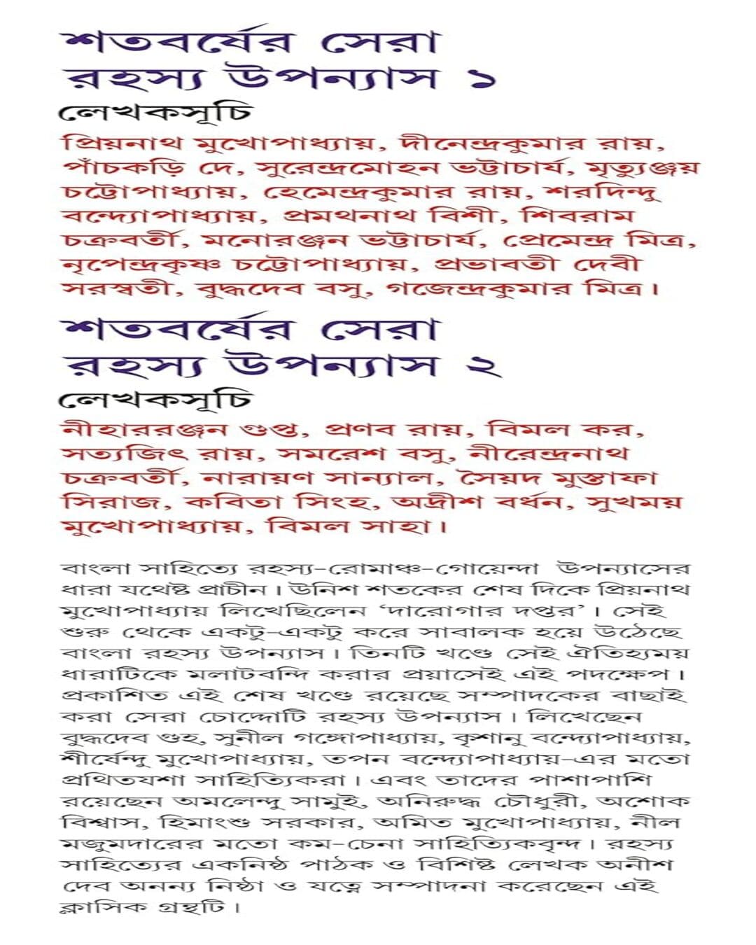 সতবর্ষের সেরা রহস্য উপন্যাস : ভলিউম 3 বিভিন্ন দ্বারা