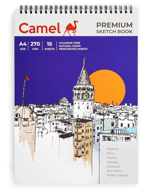 Camel Premium Sketch Book | A4 | 270 GSM | 15 Sheets