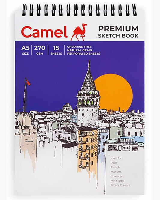 Camel Premium Sketch Book | A5 | 270 GSM | 15 Sheets