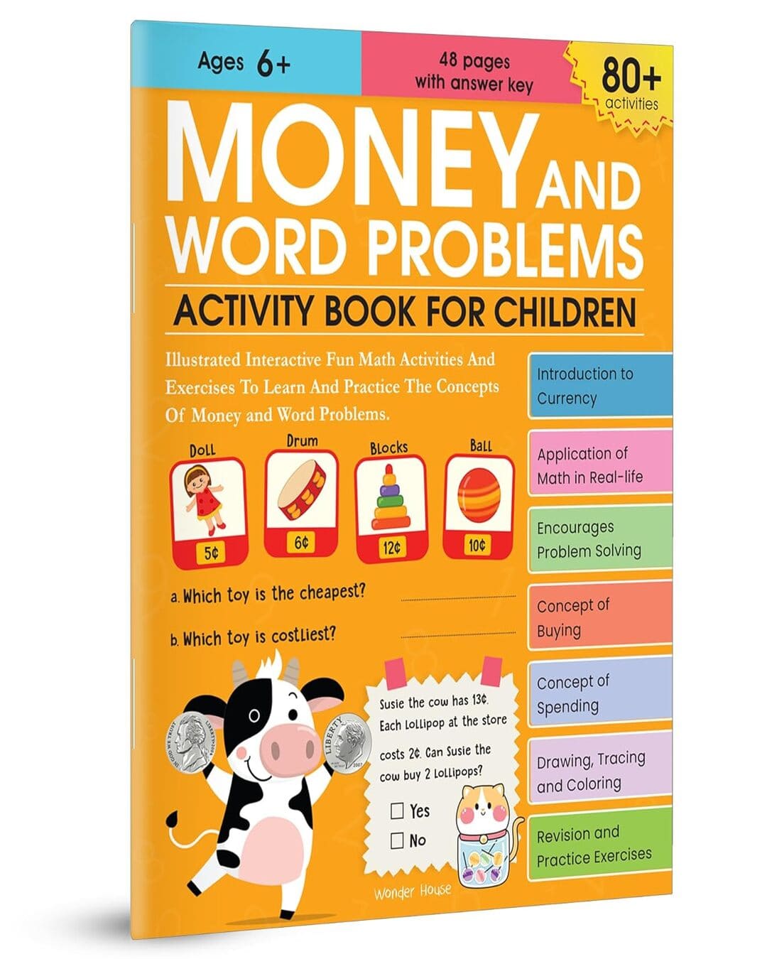Money And Word Problems Activity Book For Children by Wonder House Books [Paperback]