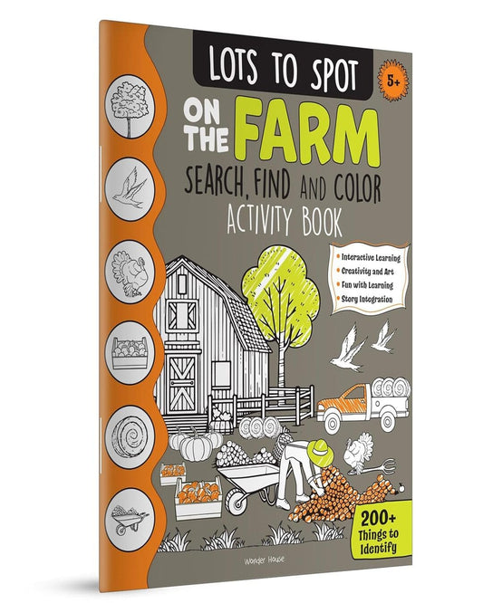 Lots To Spot On The Farm: Search, Find And Color Activity Book by Wonder House Books [Center pin]