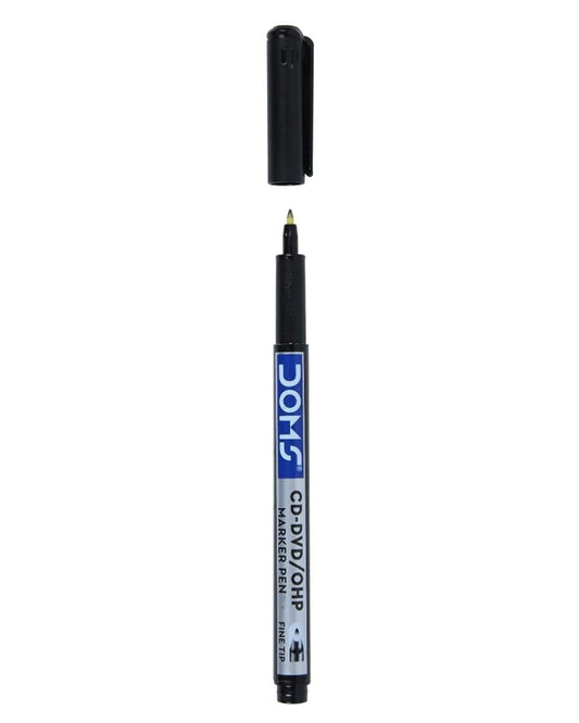 Doms CD-DVD/OHP Marker Pen | Japanese Tip Extra Fine | Black | 1 Marker Pen