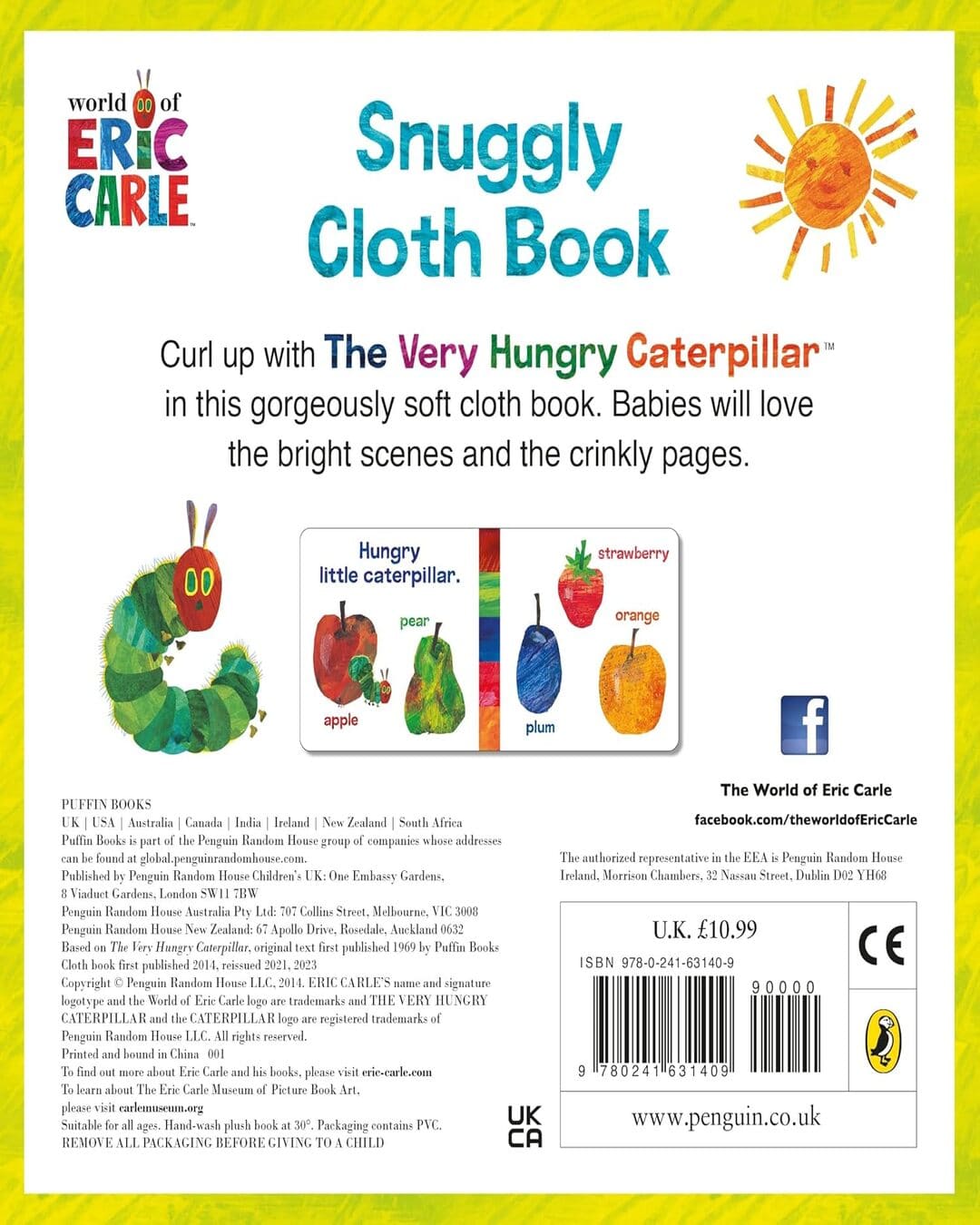 The Very Hungry Caterpillar Cloth Book by Eric Carle [Rag Book]