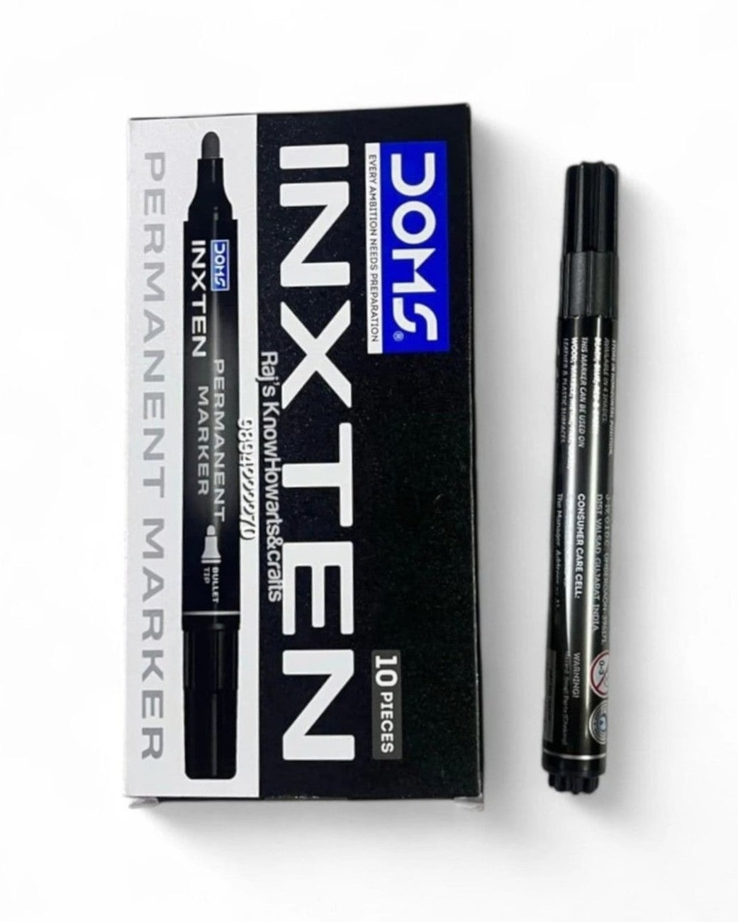 Doms Inxten Permanent Marker | Bullet Tip | Black | 1 Marker Pen