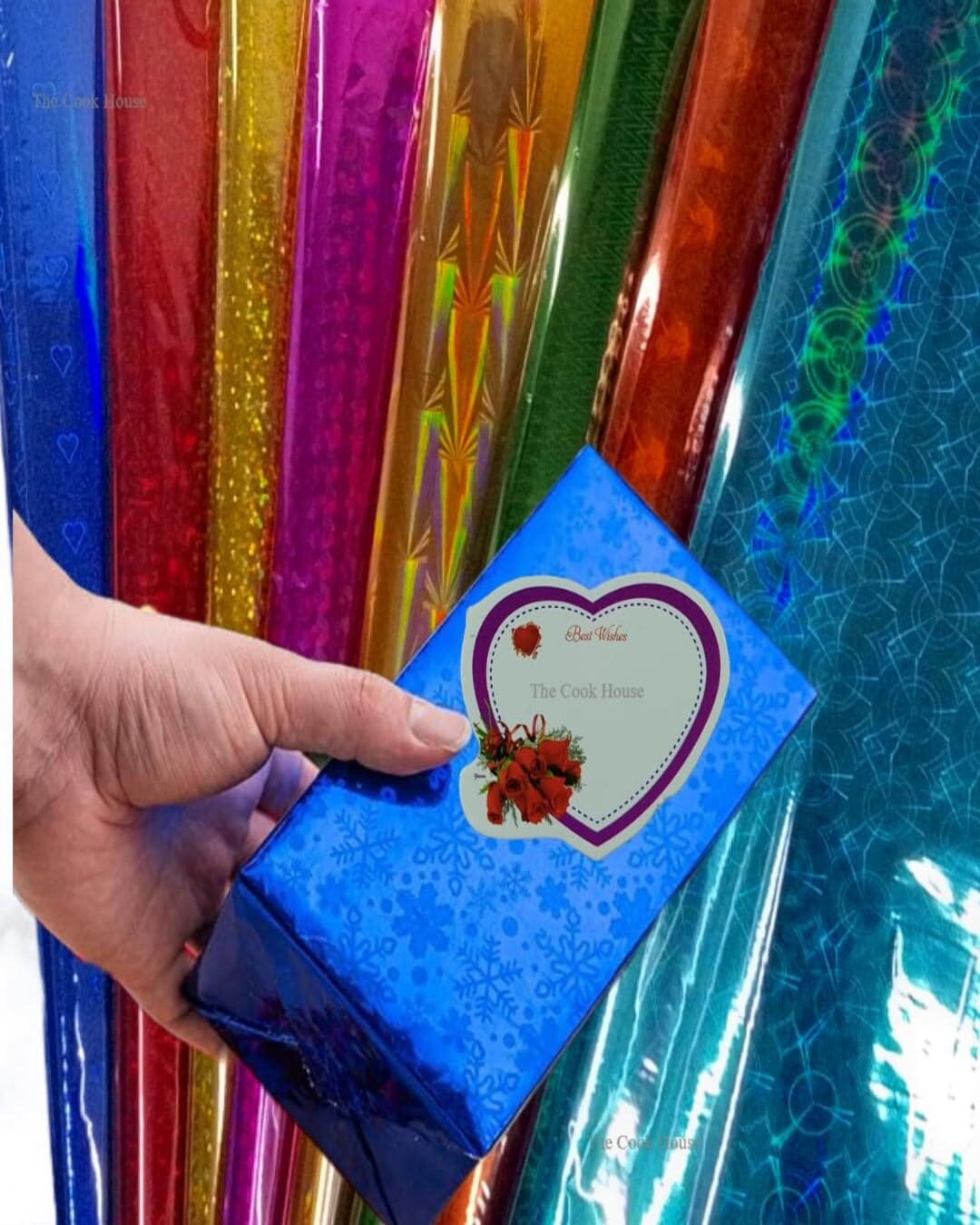 Gift Wrapping Plastic Holographic Metallic Gift Paper | 65cm X 45cm