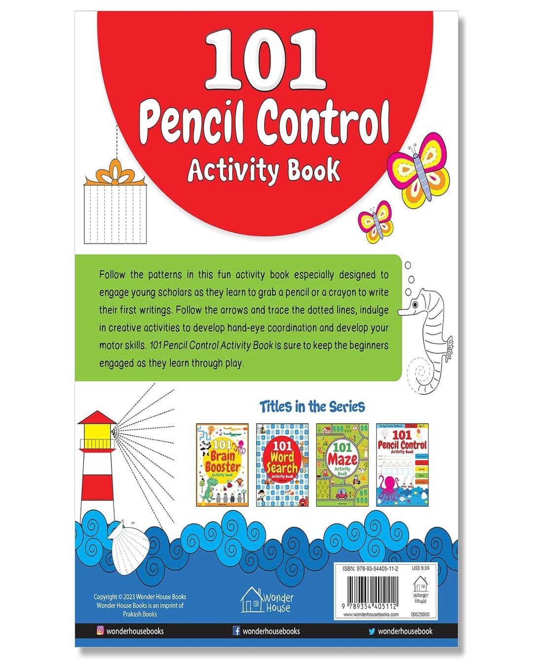 101 Pencil Control Activity Book For Kids: Tracing Practise Book Age 2+ [ Paperback]