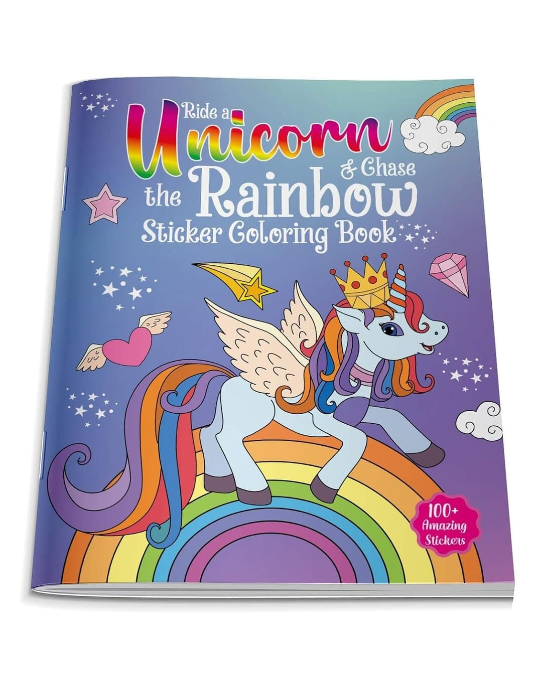 Ride a Unicorn & Chase the Rainbow : Sticker Coloring Book by Wonder House Books [Paperback]