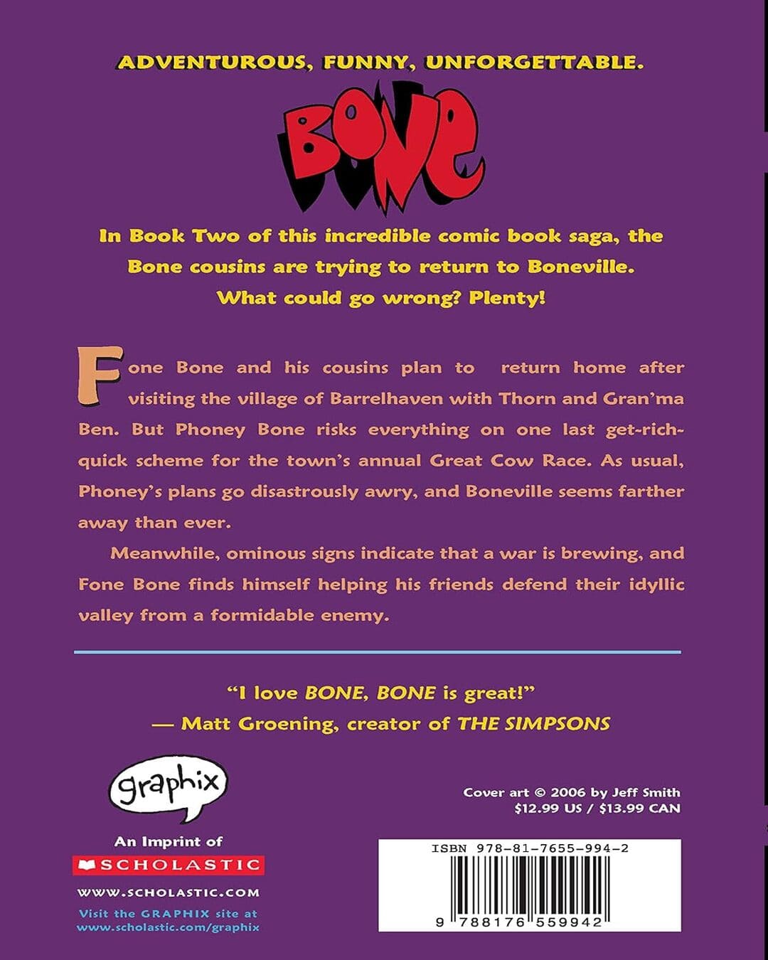 BONE GRAPHIC NOVEL #2: GREAT COW RACE (GRAPHIX) [Paperback]