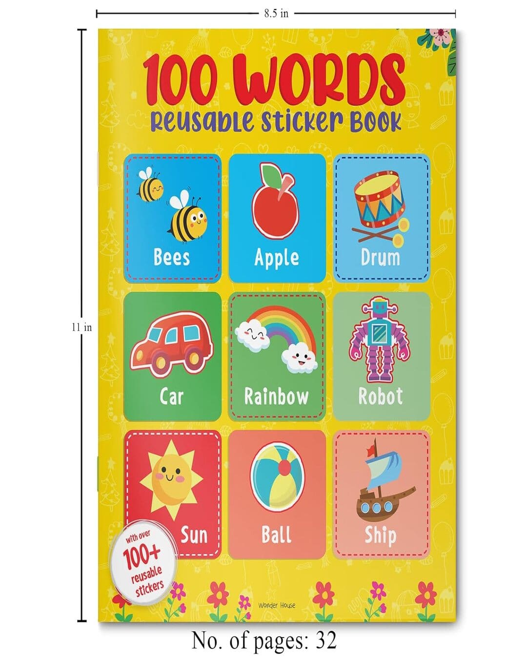 100 Words Reusable Sticker Book for Children [Paperback]