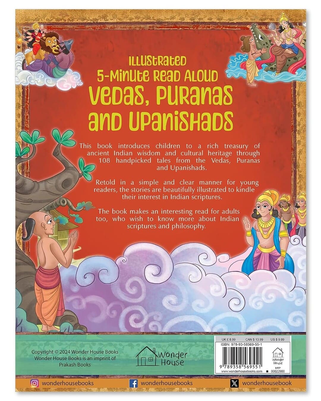 Vedas, Puranas and Upanishads : Illustrated 5 Minute Read Aloud by Wonder House Books [Paperback]