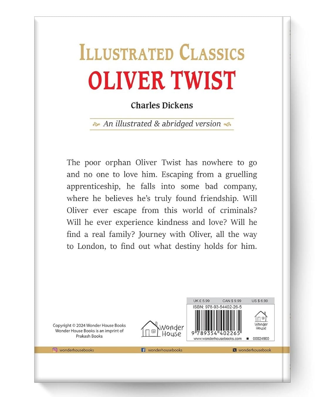 Oliver Twist : Illustrated Abridged Children Classic English Novel with Review Questions by Charles Dickens [Hardcover]