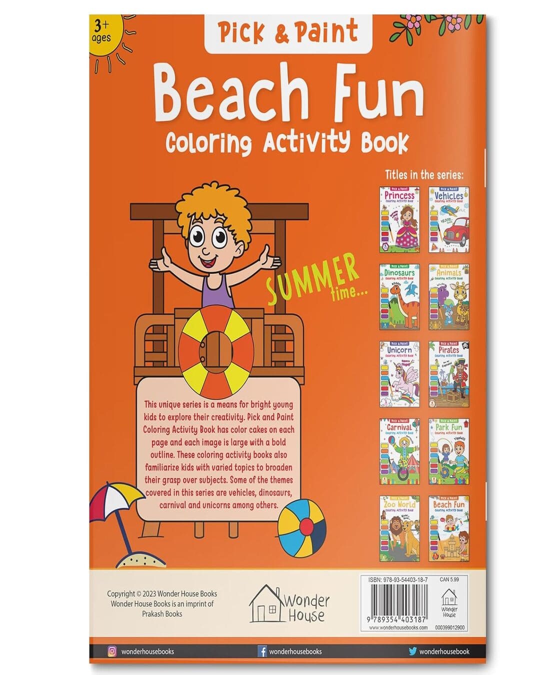 Pick and Paint Coloring Activity Book For Kids: Beach Fun by Wonder House Books [Paperback]