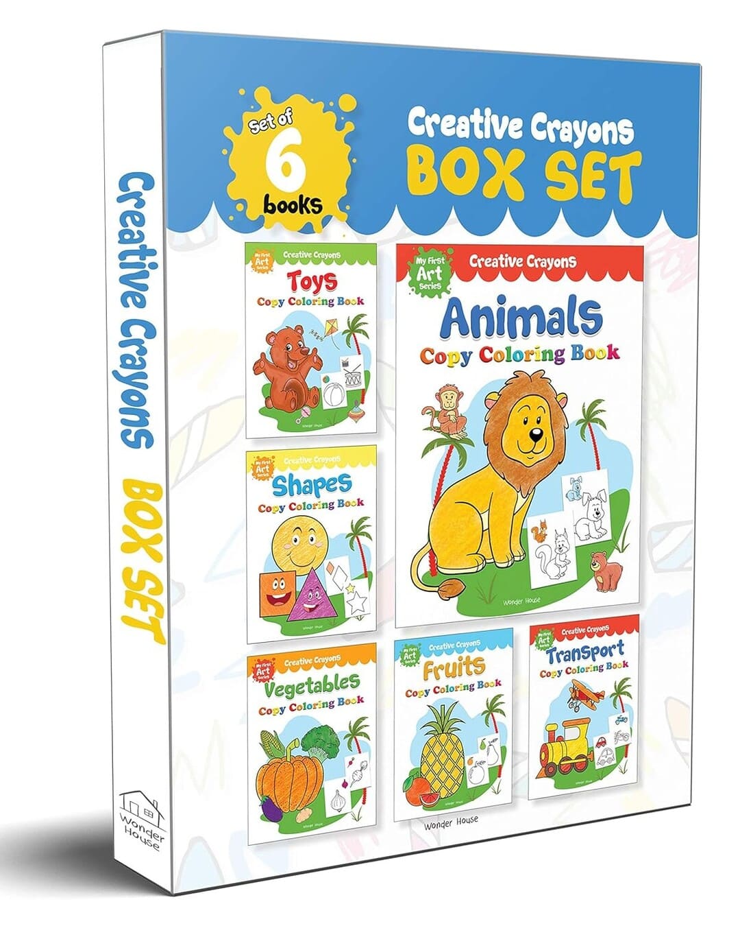 Colouring Books Super Boxset: Pack of 6 Crayon Copy Colour Books for Kids [Paperback]