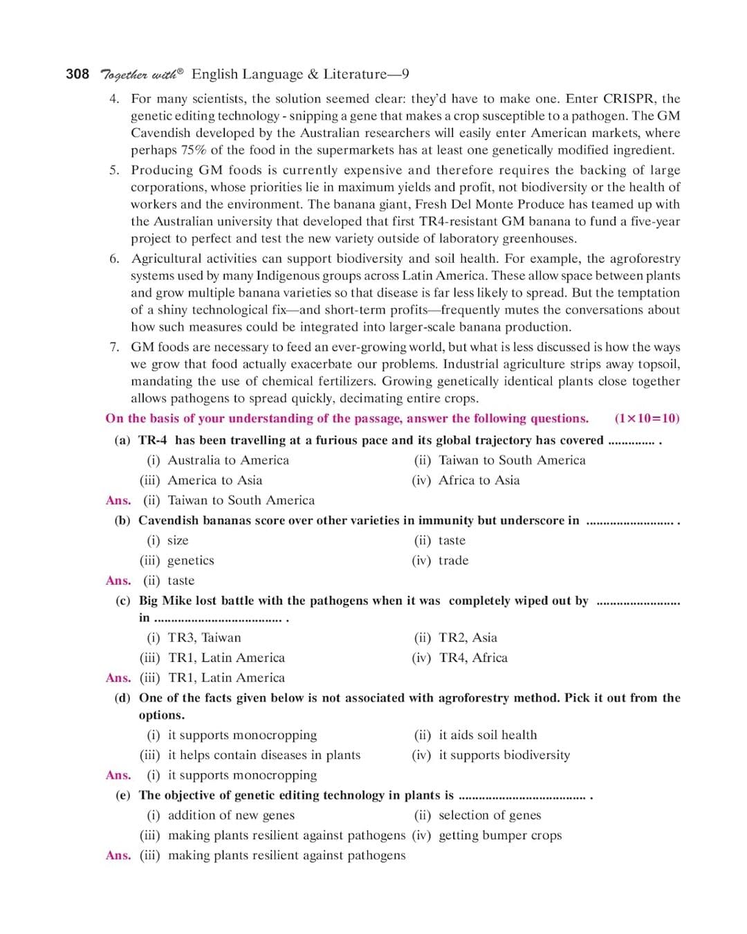 Together With CBSE Class 9 English Language Litrature Question Bank Study Material( Based On Latest [Paperback]