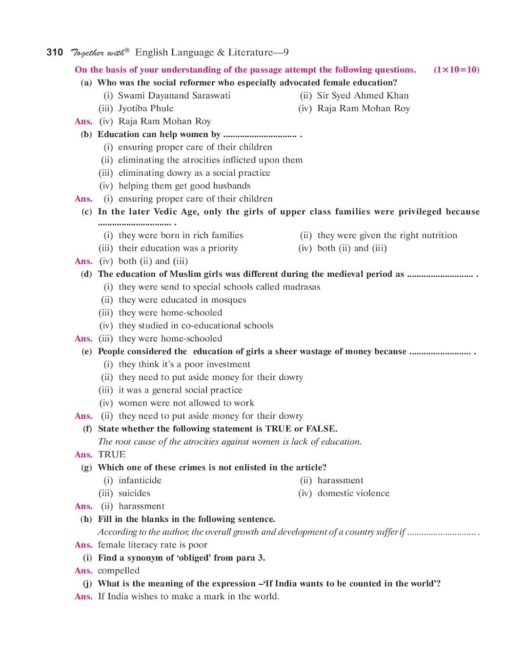 Together With CBSE Class 9 English Language Litrature Question Bank Study Material( Based On Latest [Paperback]