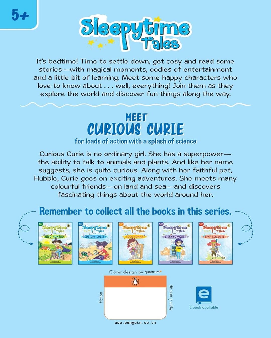 Sleepytime Tales With Curious Curie: Bedtime Stories With Oodles Of Fun by Sonia Mehta [Paperback]