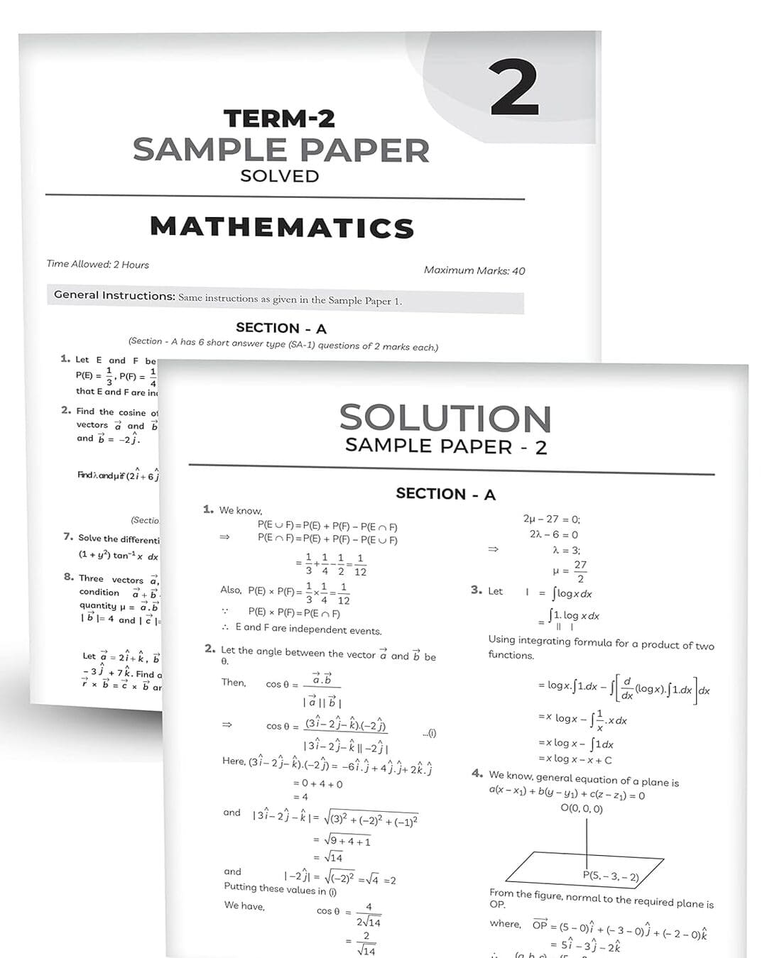 Educart Mathematics Cbse Term 2 Class 12 Sample Papers by Educart [Paperback]