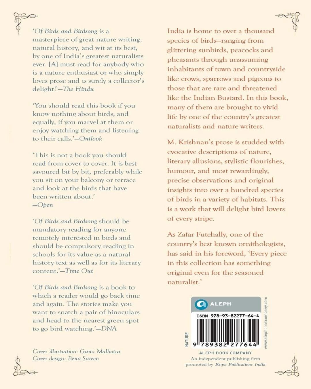 Of Birds and Birdsong by M. Krishnan [Paperback]