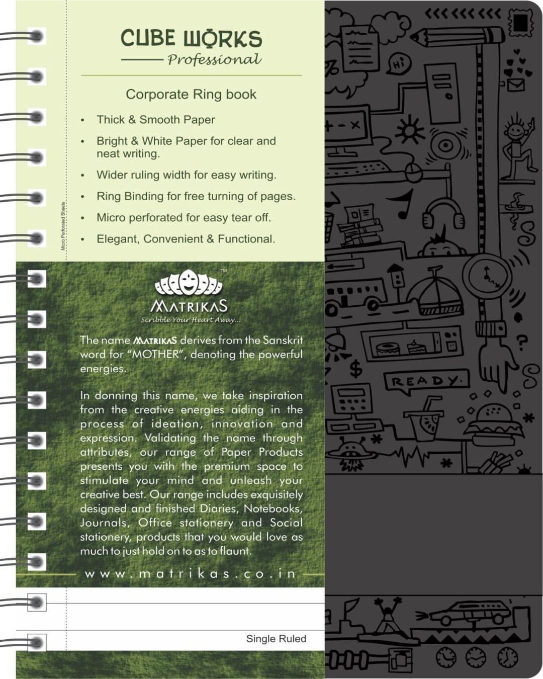 Cube Works Professional Corporate Ring Book | 160 Pages | Single Ruled - versoz.com