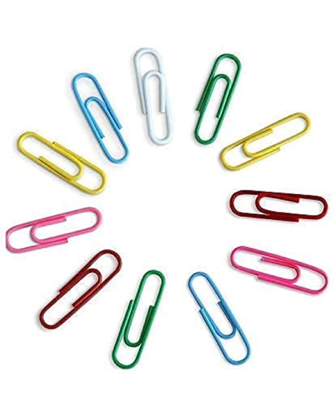 Kisan Colour Paper Clip | Multi Coloured U Gem Clip | 28 cm | 1 Box (28-30 Paper Clips)