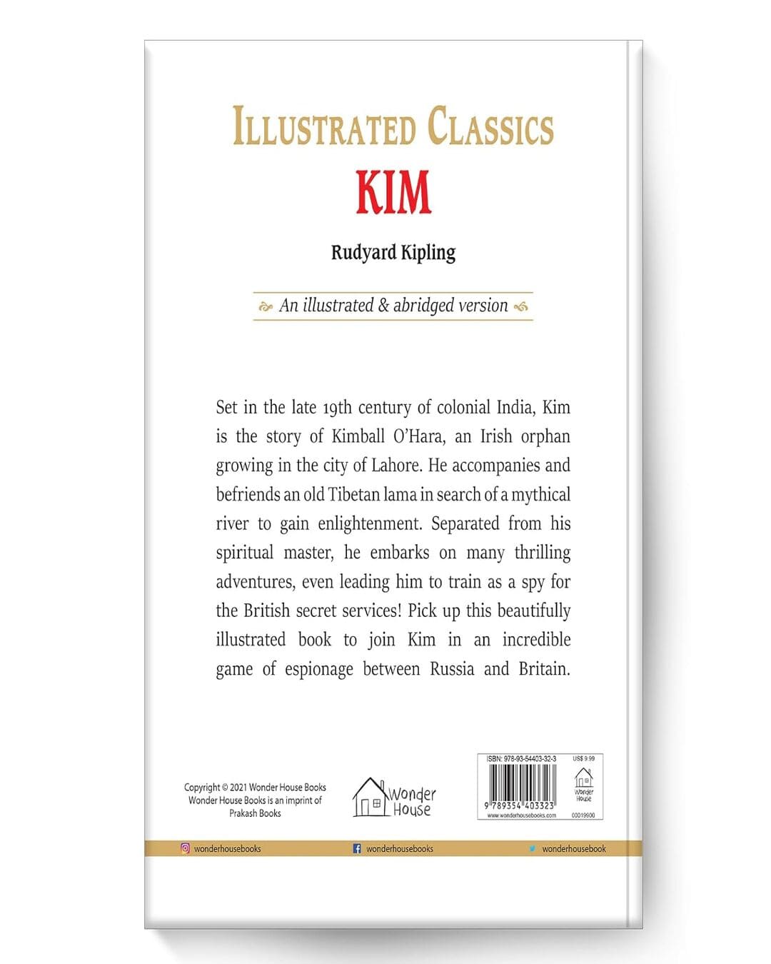 Kim : Illustrated Abridged Children Classic English Novel by Rudyard Kipling (Hardback)