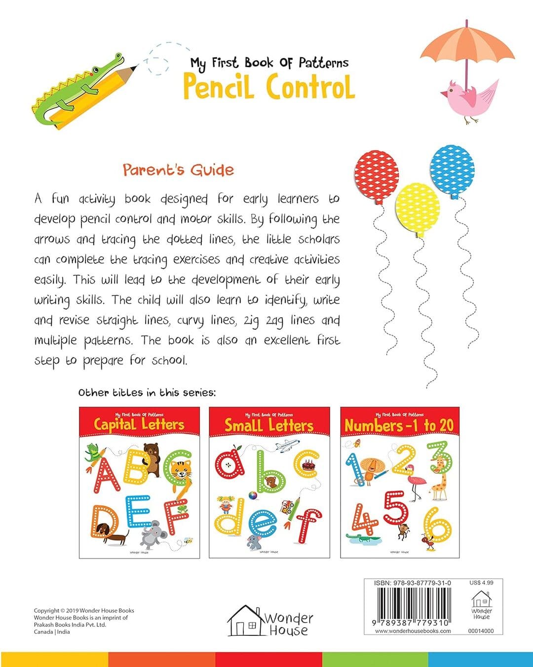 My First Book of Patterns : Pencil Control by Wonder House Books [Paperback]