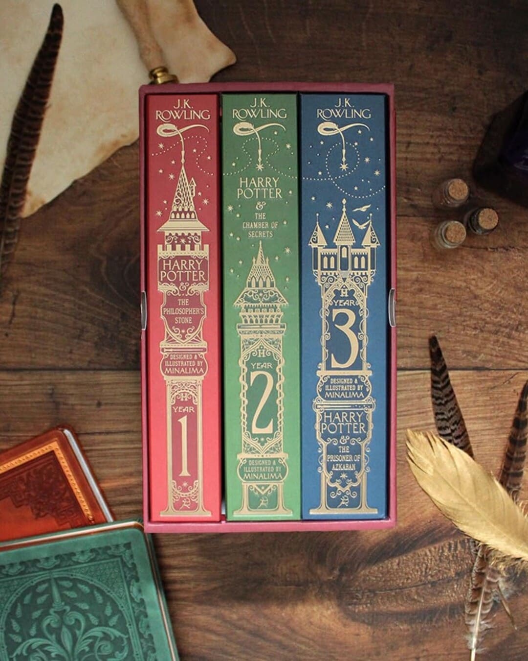 Harry Potter 1-3 Box Set: MinaLima Edition by J K Rowling [Hardcover]