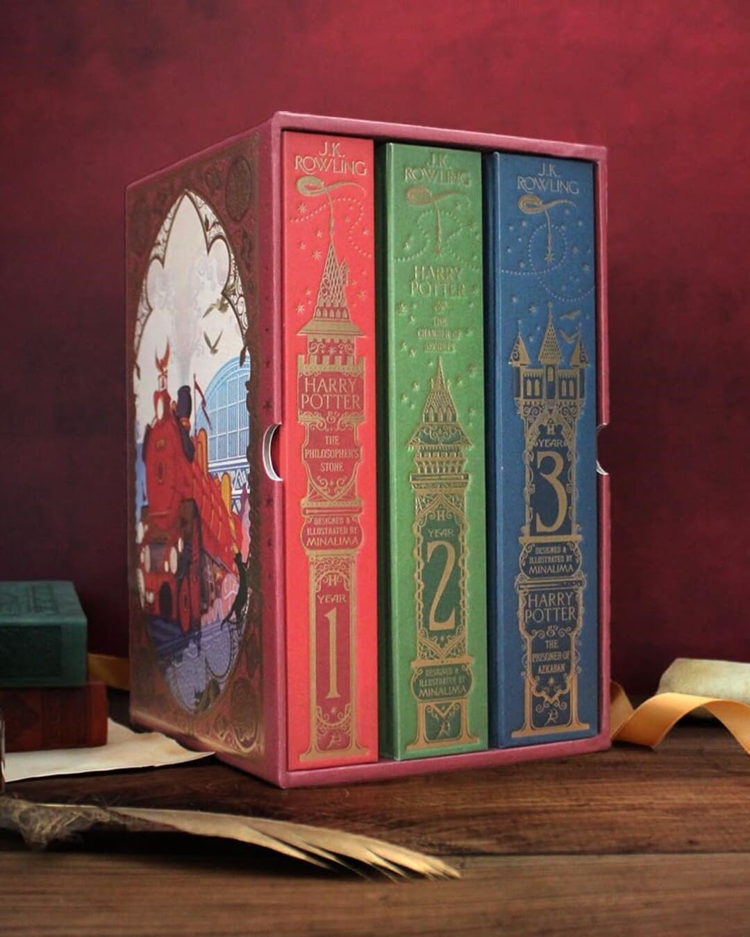 Harry Potter 1-3 Box Set: MinaLima Edition by J K Rowling [Hardcover]