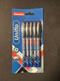 Luxor Uniflo Ball Point Pen 0.7mm | Set of 5 | Blue - versoz.com